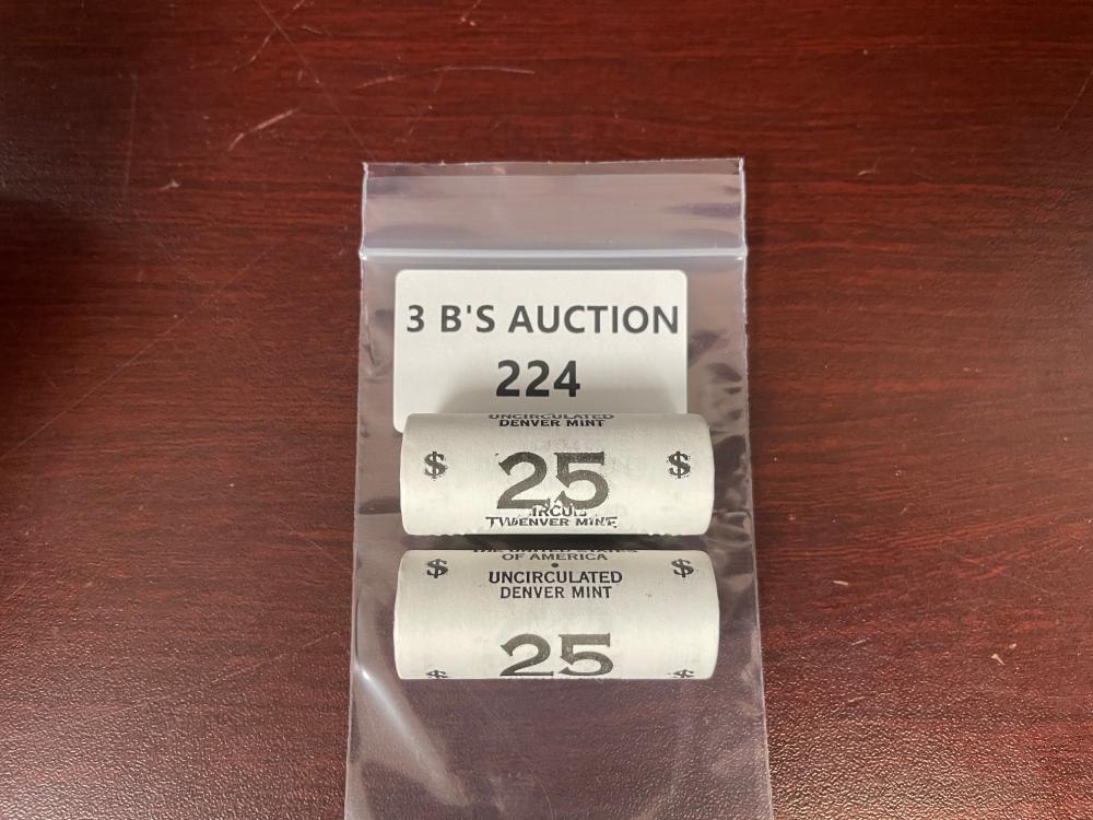 TWO UNC. ROLLS OF 25 DENVER... image