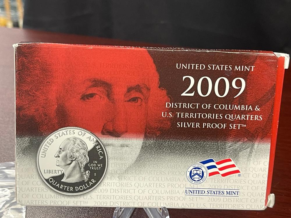 2009 US MINT DC AND US TERRITORIES SILVER PROOF QUARTERS SET
