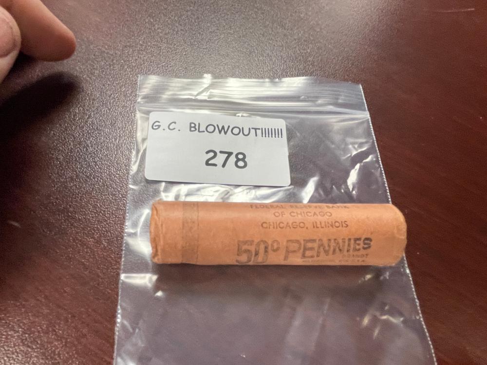 ROLL OF UNCIRCULATED 1961-D LINCOLN CENTS
