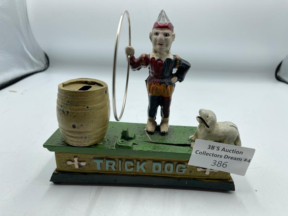 Cast iron trick dog bank