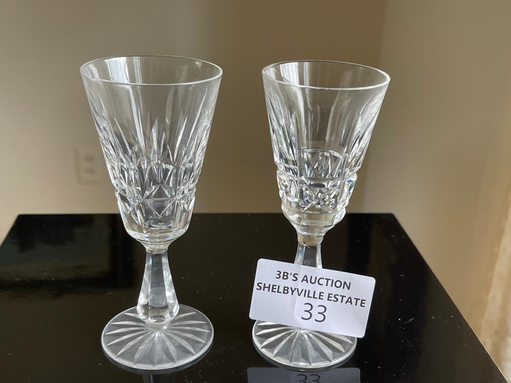 Pair of Waterford Crystal Rosslare Cordial glasses