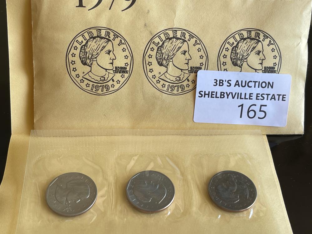 1979 Susan B Anthony 3 Coin Set