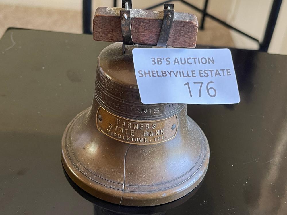 Vintage Liberty Bell bank advertisement piggy bank
