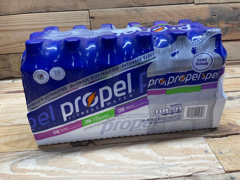 eighteen mixed 16.9 OZ Propel water