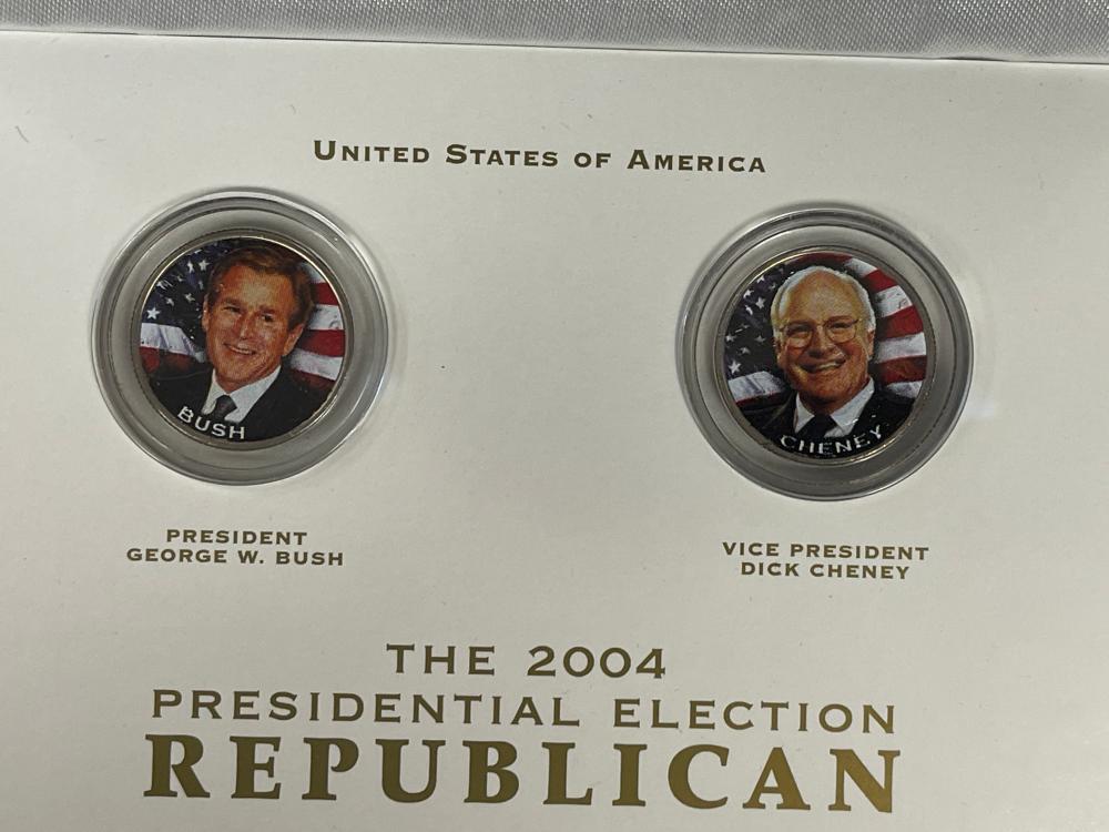 THE 2004 REPUBLICAN PRESIDENTIAL ELECTION COLORIZED QUARTER SET