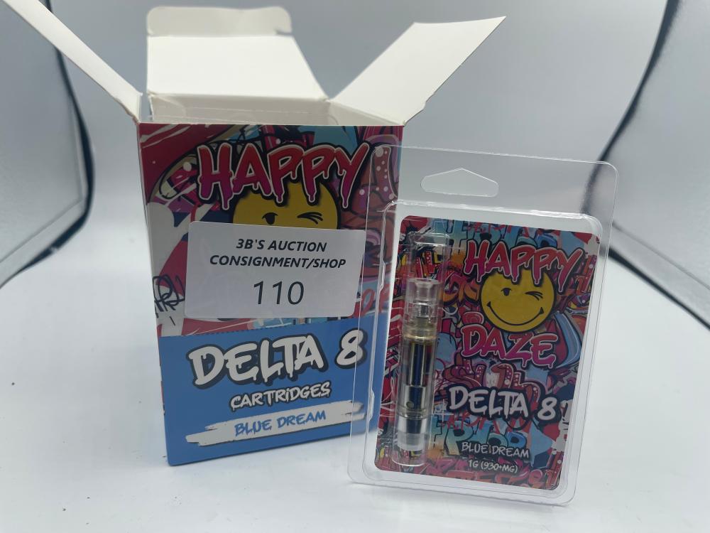 Display of Happy Daze Delta 8 Cartidges (6pc)