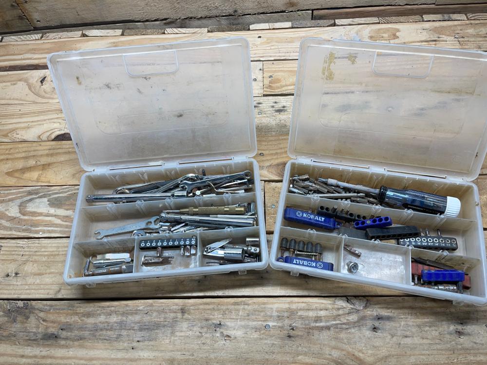2 Bit Organizers Full of Bits and Hand Tools