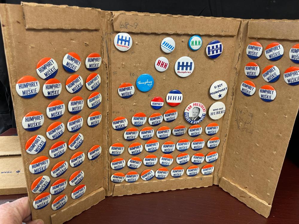 LARGE LOT OF 1968 HUBERT HUMPHREY POLITICAL BUTTONS