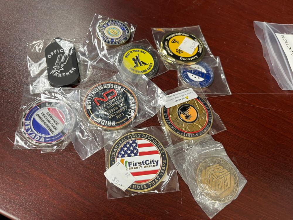 LOT OF VARIOUS CHALLENGE COINS, MEDALS AND MORE