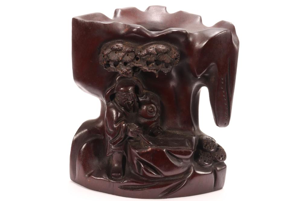 2011 · Chinese Carved Rosewood Brush Pot,