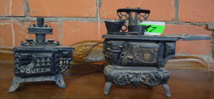 2 TOY CAST IRON STOVES, CRE... image