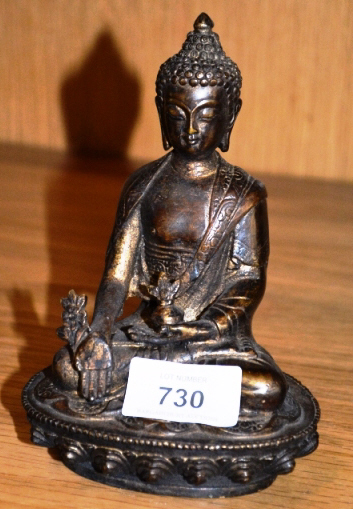 Chinese bronze Buddha seate... image
