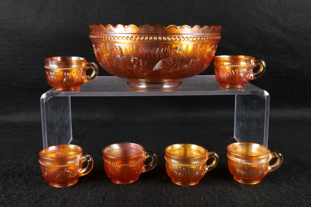Carnival Glass Punch Bowl w... image