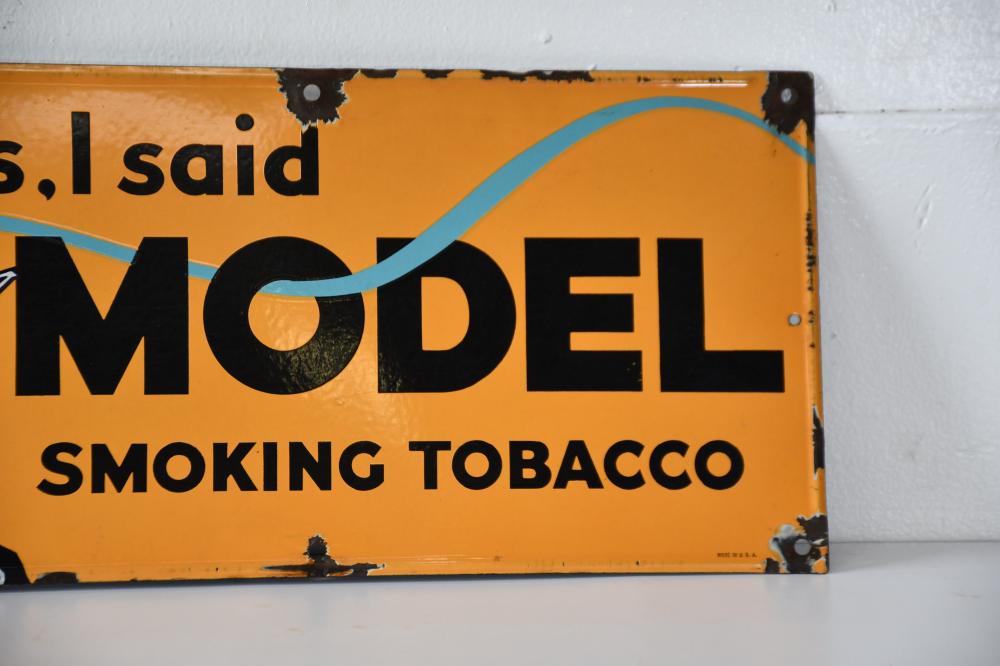 model tobacco sign Sold at Auction: Porcelain Model Smoking Tobacco Sign 12