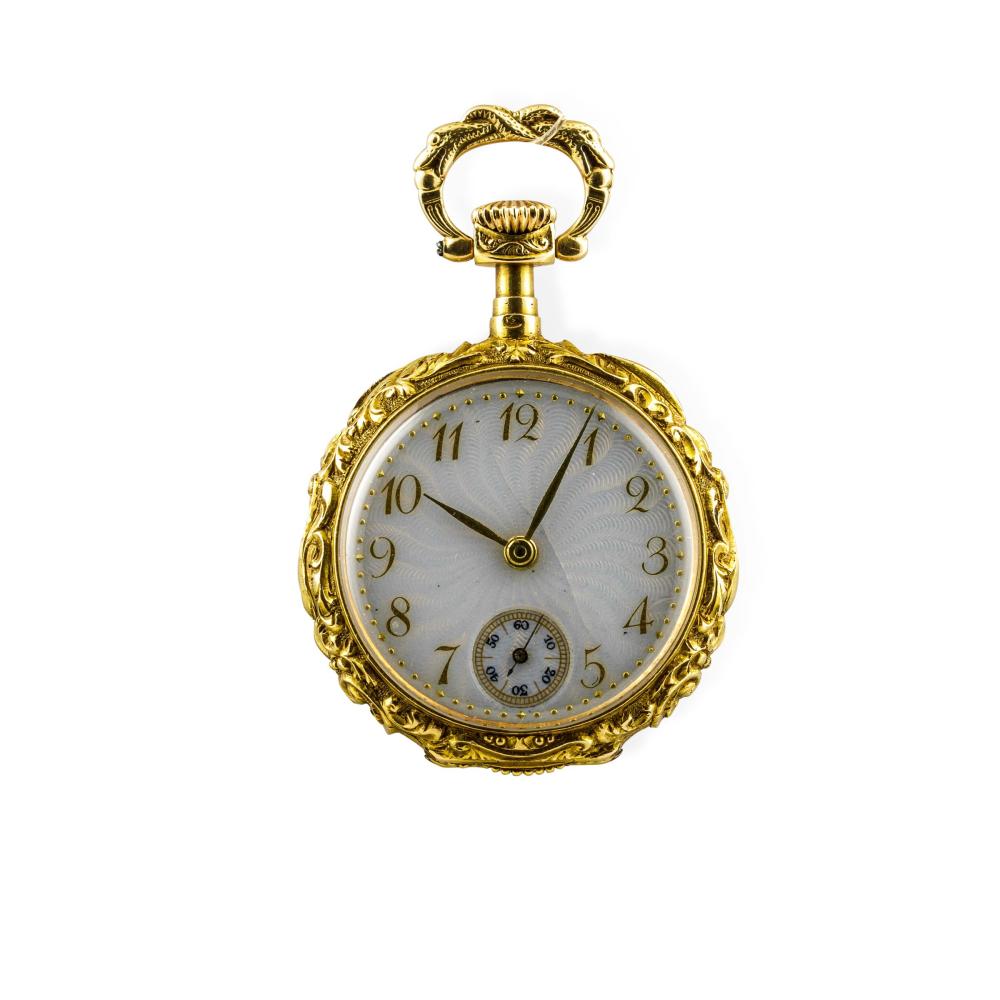 Sold Price: OMEGA - Raffinato orologio da collo con decori finemente  cesellati a mano, quadrante in smalto con astuccio originale. - July 3,  0121 4:00 PM CEST