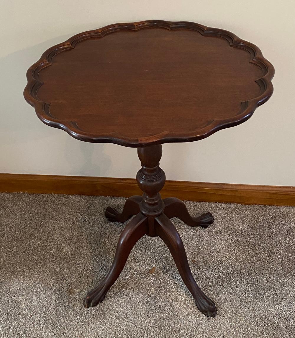 Pie Top Wooden Claw Foot Side Table - 28"x23"x23" - Absolutely No Shipping