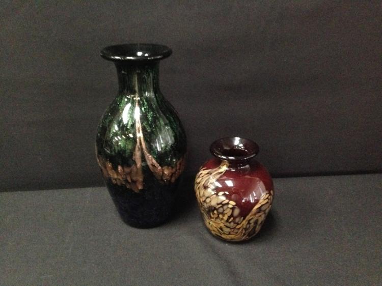 (2) Vintage Amethyst Art Gl... image