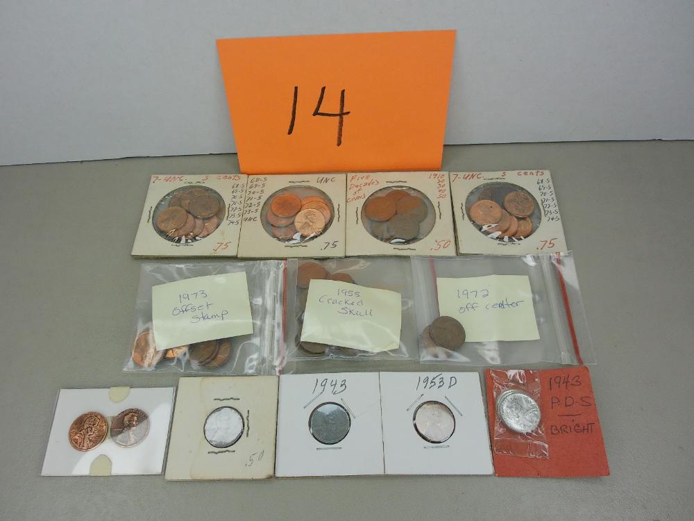 BAG W/ MISC. LINCOLN CENTS WHEATS & MEMORIALS