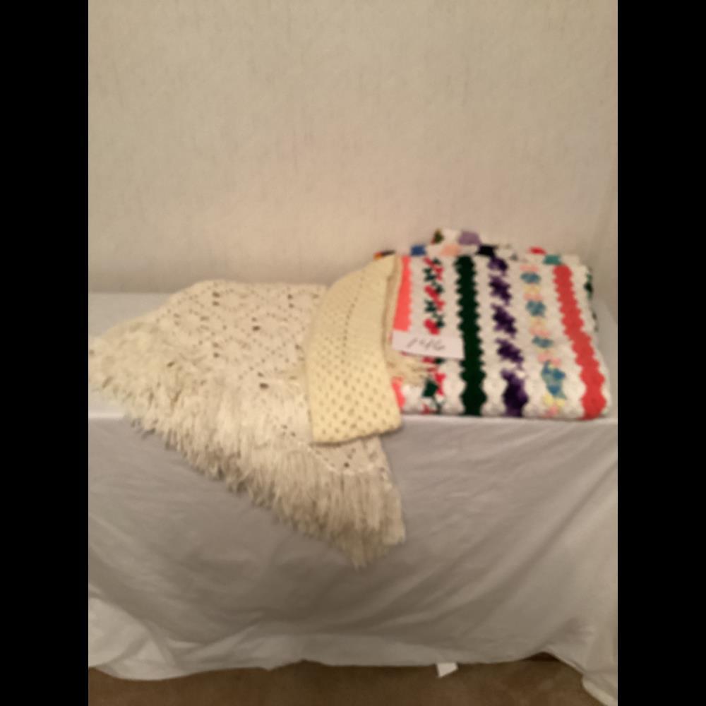 Handmade Crochet Afghan Blanket and Scarf Set