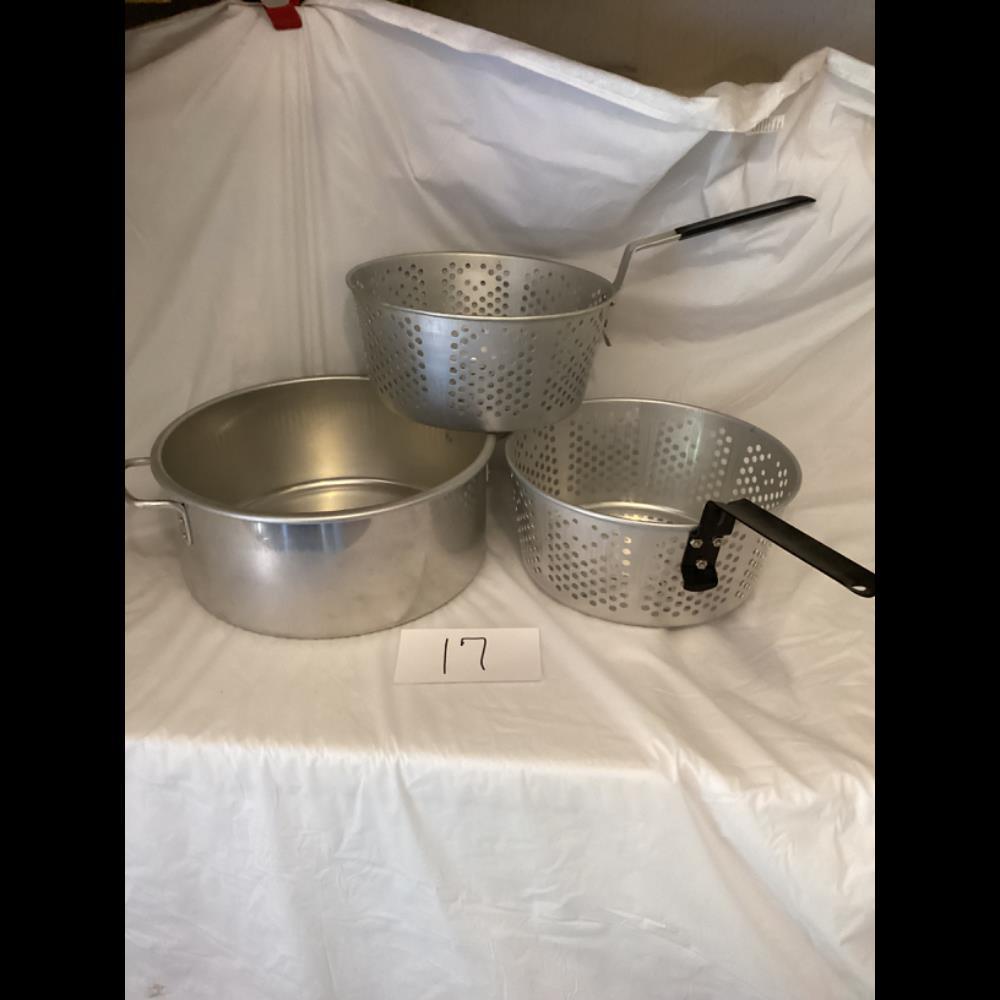 Aluminum Stock Pot with Two Deep Fry Baskets