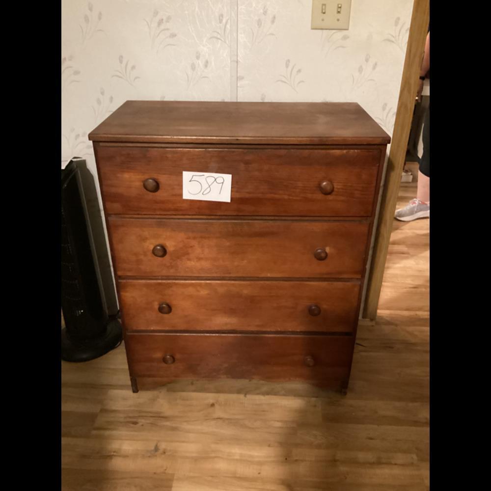 Vintage Wooden Dresser with 4 Drawers