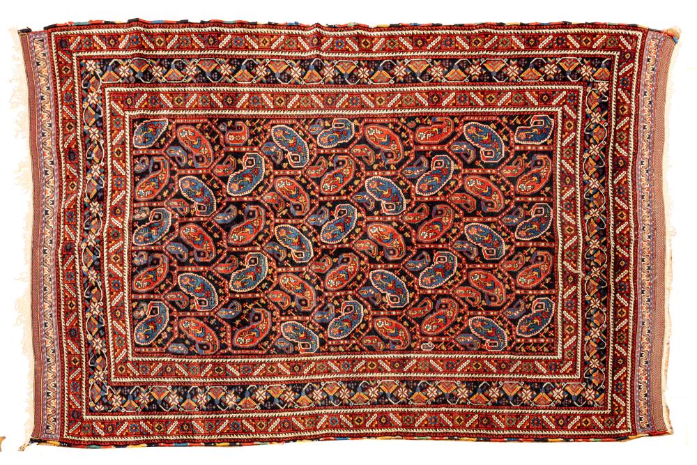 Caucasian Shirvan Handwoven Wool Rug, Ca. 1920, W 4' 11" L 7' 4"