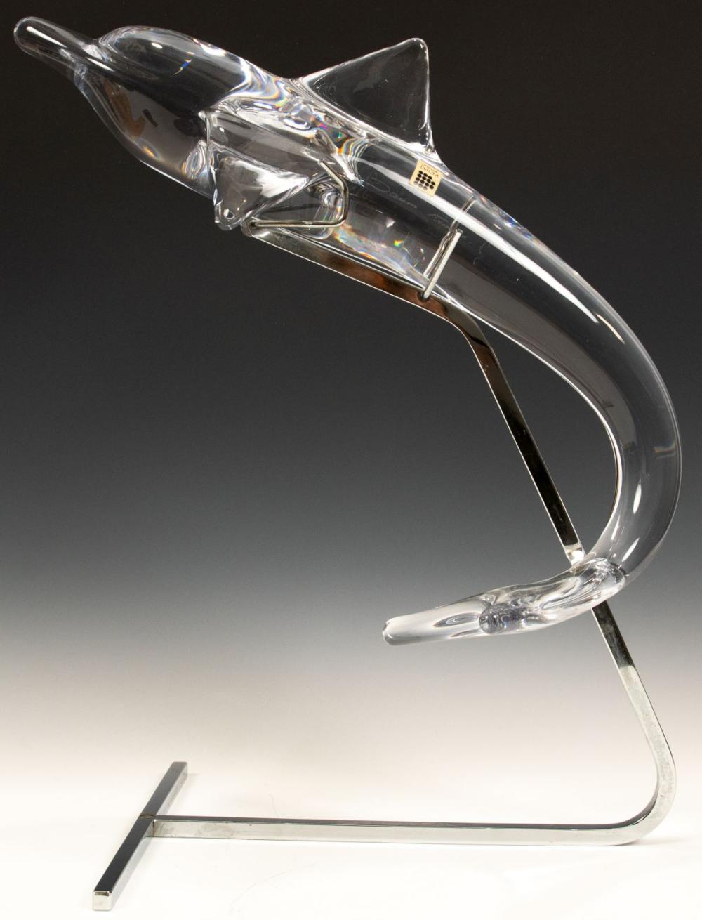 DAUM FRANCE CRYSTAL DOLPHIN... image