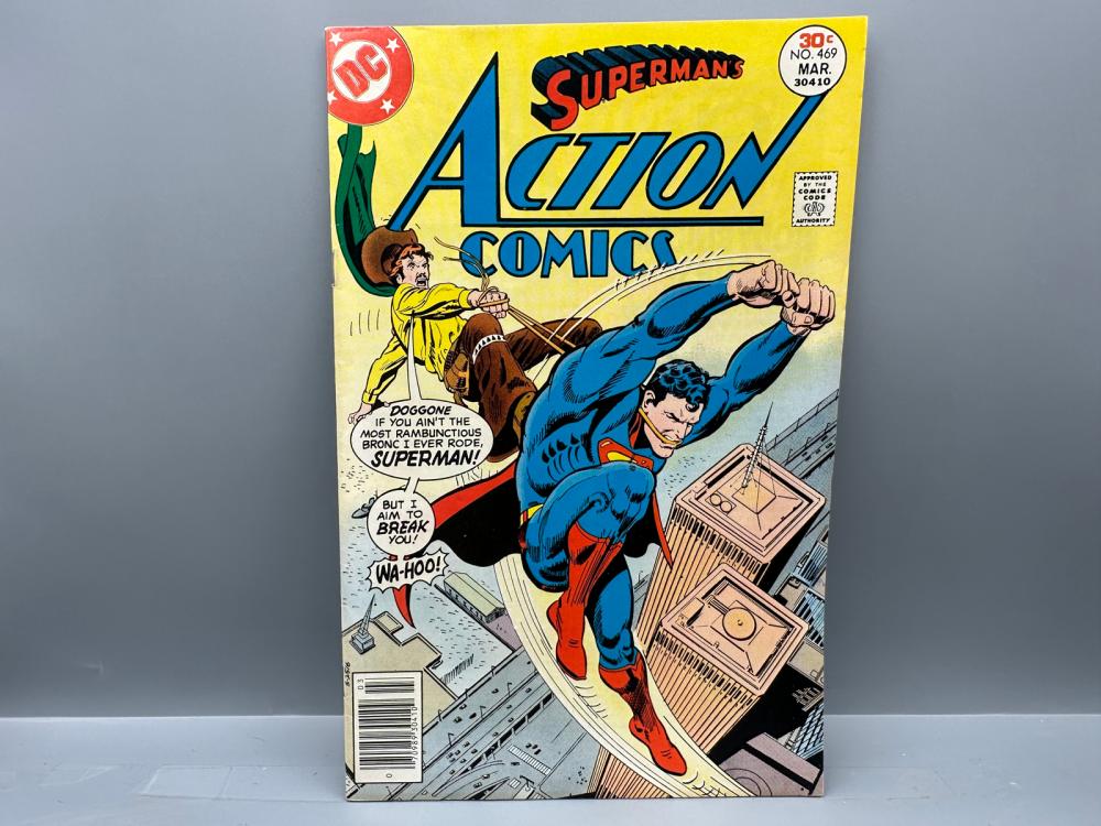 DC Comics Action Comics #469, Superman Western Cover, March 1977