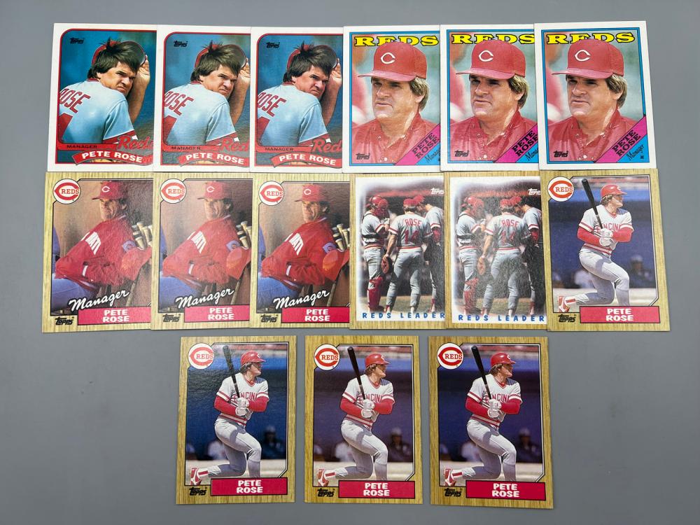 (Lot Of 15) 1987, 88, 89 Topps Pete Rose / Reds