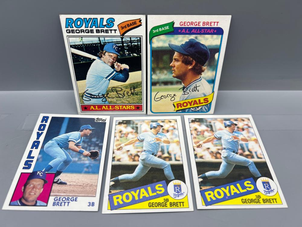 (Lot Of 5) 1977, 1980, 84, 85 Topps George Brett (HOF) / Royals