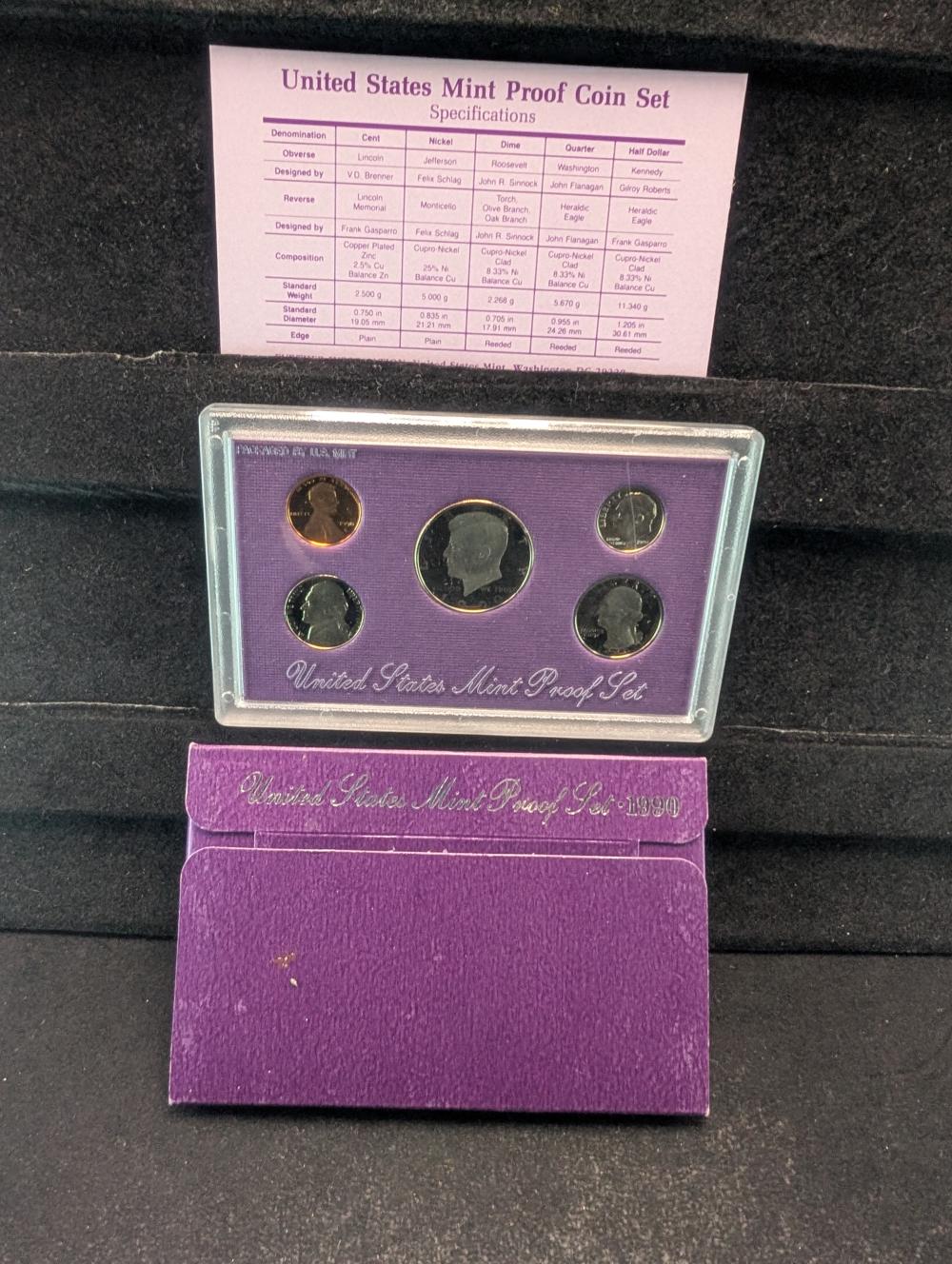 1990-S U.S. Proof Set in OGP w/COA