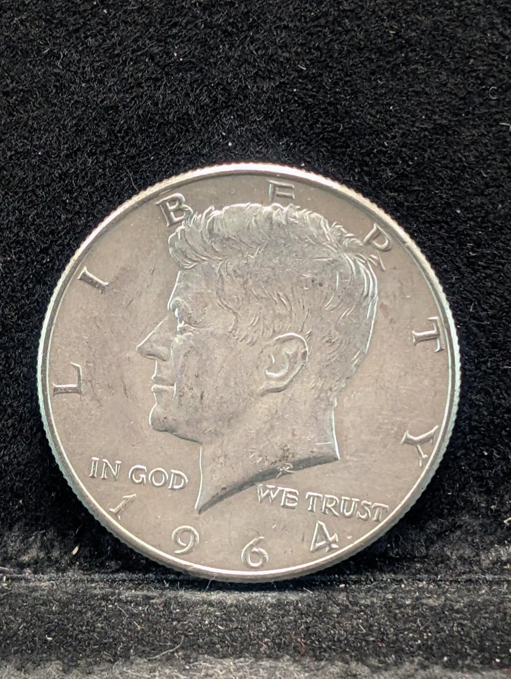 1964-D 90% Silver Kennedy Half Dollar, 62 years old