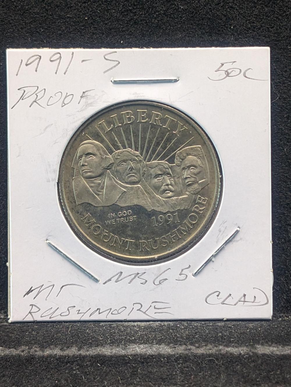 1991-S Proof Clad Mount Rushmore Comm. Half Dollar