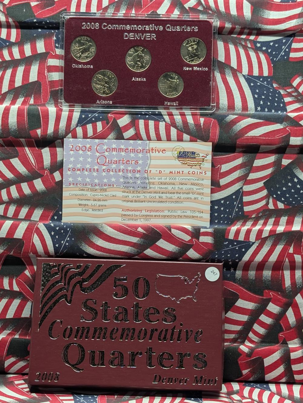 2008 Denver Mint 5-Coin Commemorative Quarter Set