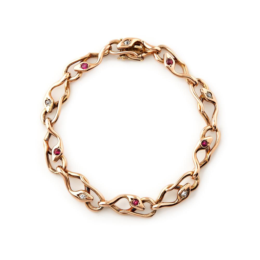 Bracelet with snakes, 18k y... image
