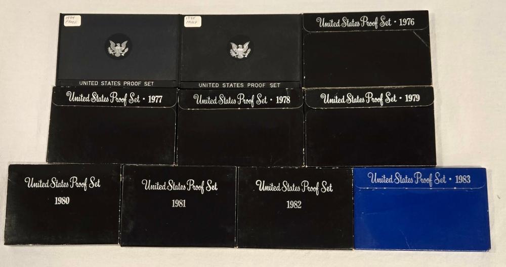 Lot of 10 Proof Sets: 1974 ... image