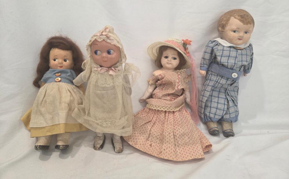 Four Old Dolls as Is