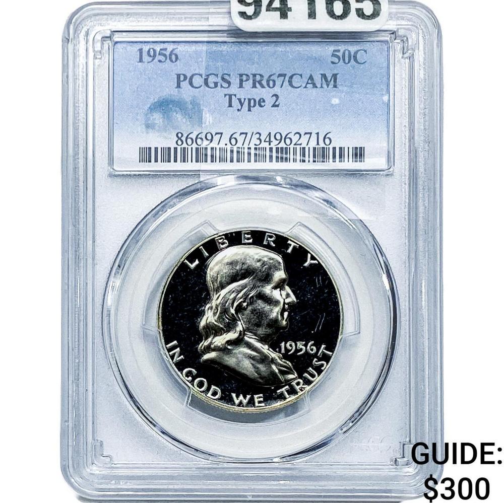 1956 Franklin Half Dollar PCGS PR67 CAM Type 2