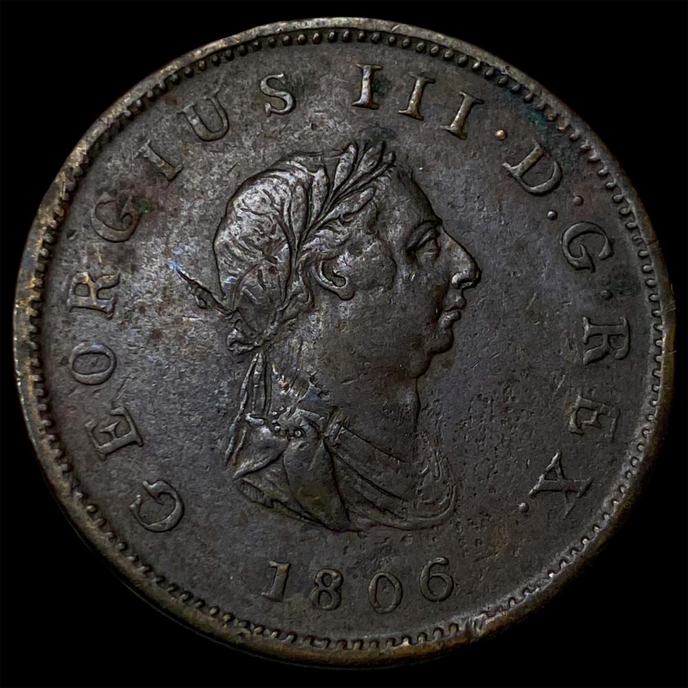 1806 Great Britain Copper 1/2 Penny