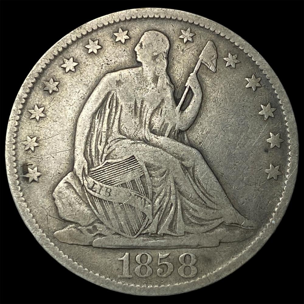 1858-O Seated Liberty Half Dollar NICELY CIRCULATED