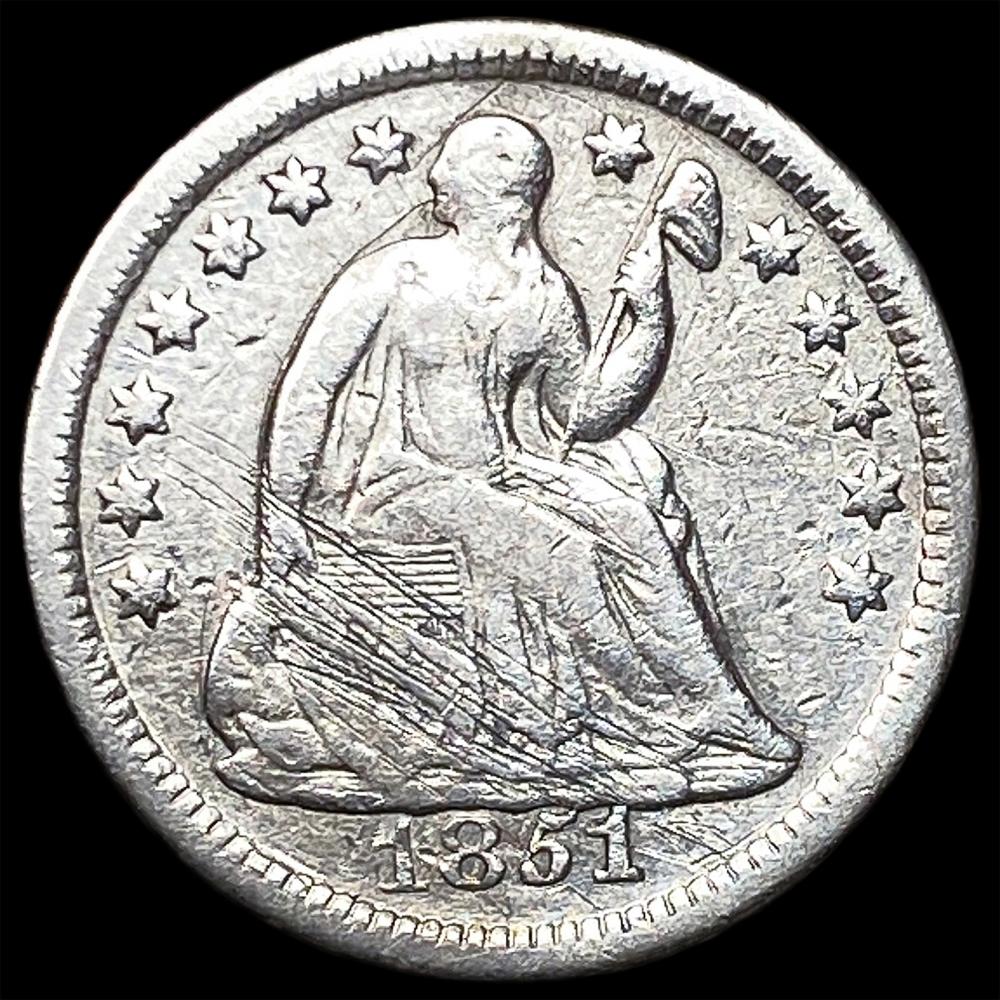 1851-O Silver Seated Liberty Half Dime ABOUT UNCIRCULATED