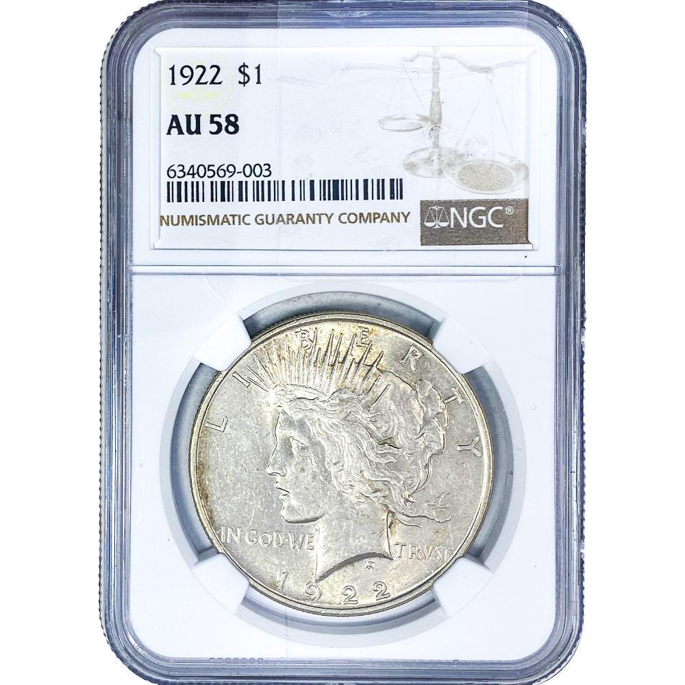 1922 Silver Peace Dollar NG... image