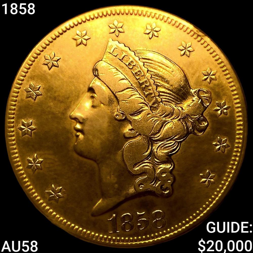 1858 $20 Gold Double Eagle ... image