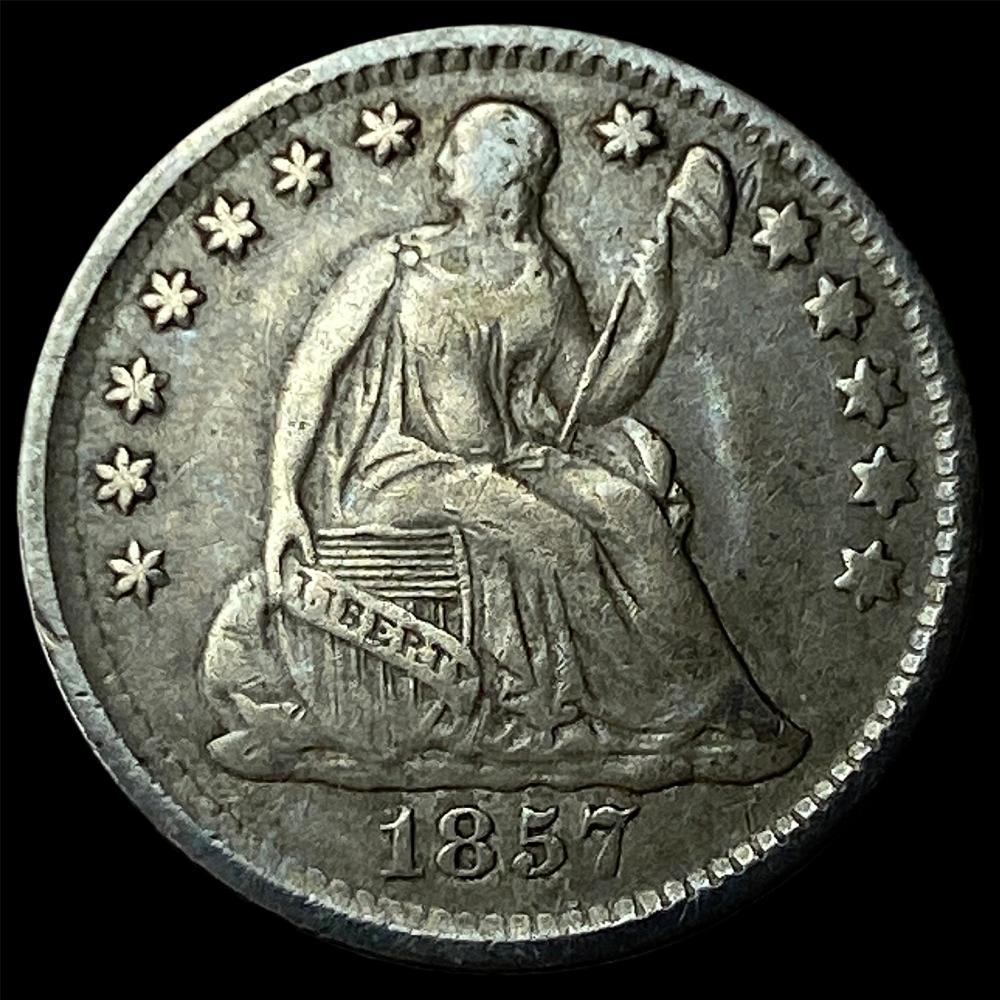 1857 Silver Half Dime NEARL... image