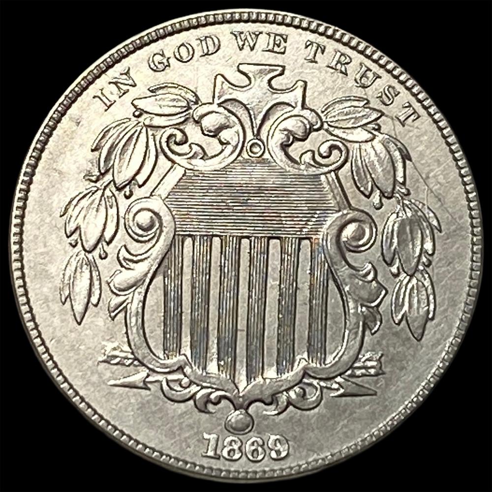 1869 Shield Nickel CHOICE AU