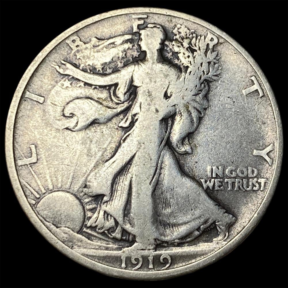 1919-D Silver Walking Liberty Half Dollar NICELY CIRCULATED