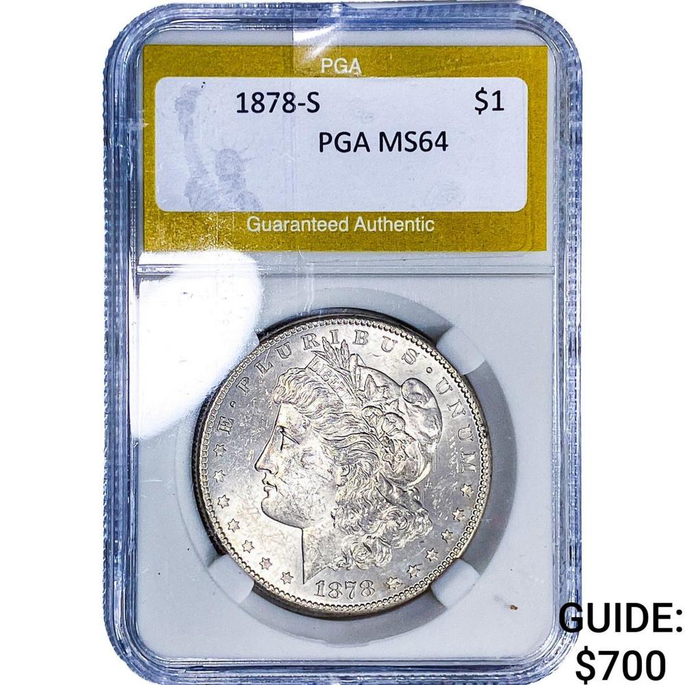 1878-S Morgan Silver Dollar PGA MS64