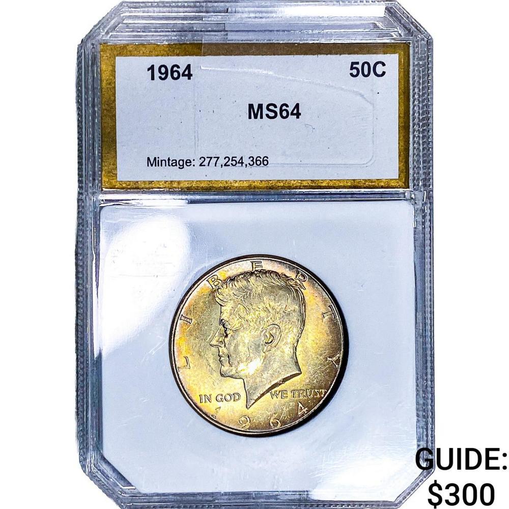 1964 Kennedy Half Dollar PCI MS64