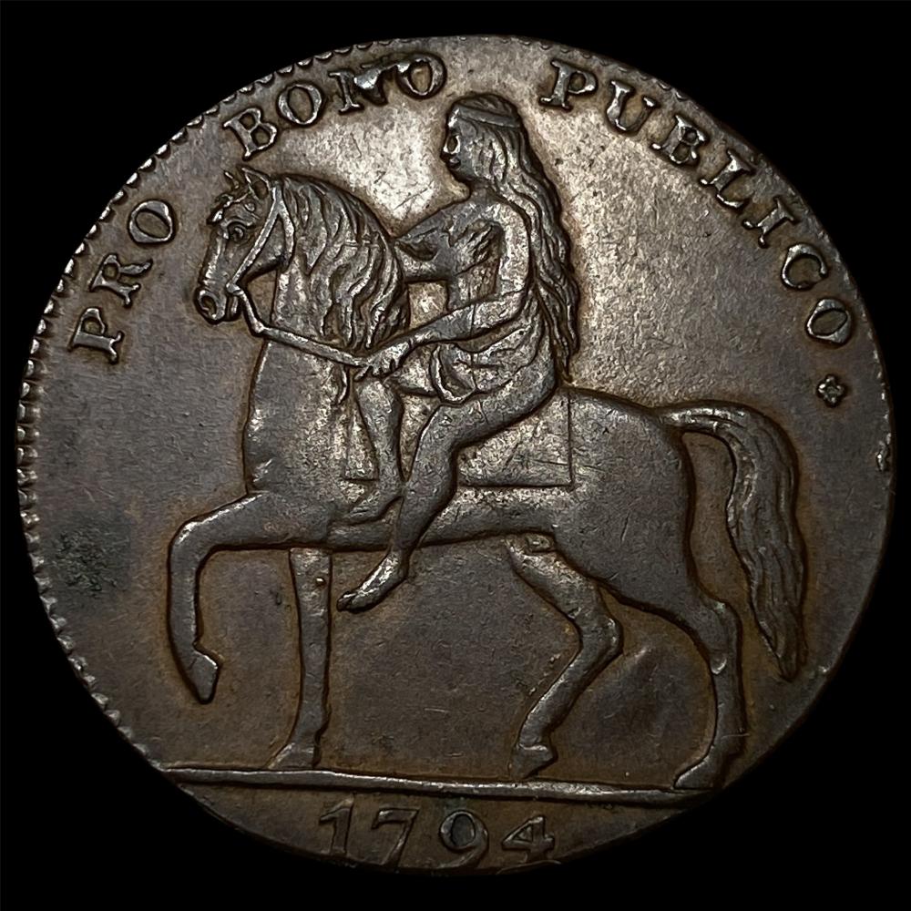 1794 Coventry Halfpenny Token NEARLY UNCIRCULATED