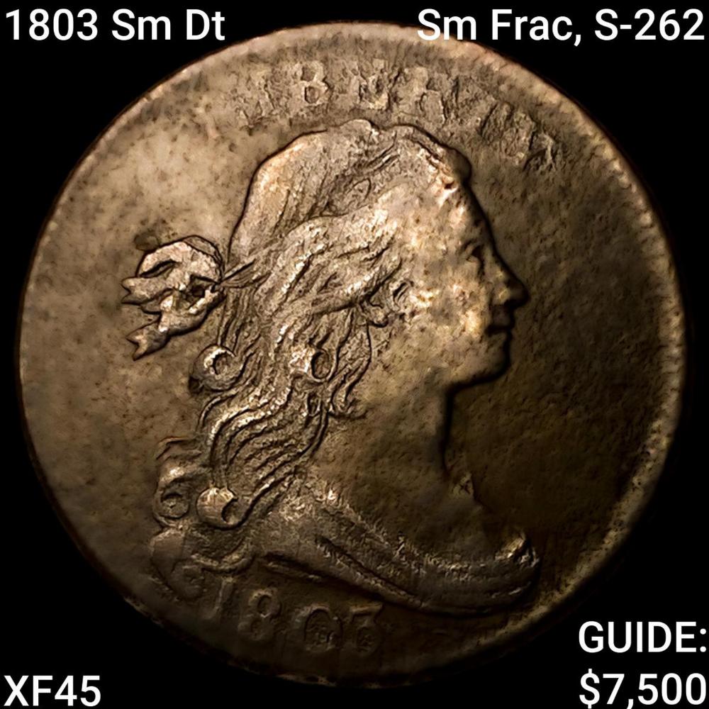 1803 Sm Dt, Sm Frac, S-262 Draped Bust Large Cent NEARLY UNCIRCULATED